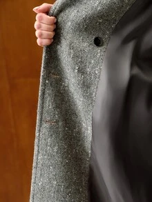 MOTF PREMIUM WOMEN'S DOUBLE-BREASTED NOTCHED LAPEL OVERCOAT - Coffee Brown - View 8