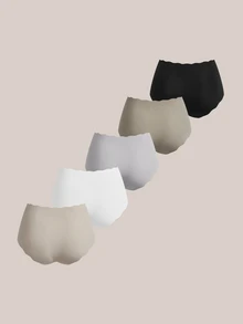 Barelissa 5pcs Seamless High Waist Panties Set - Multicolor - View 2