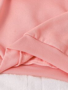 SHEIN 女童小女孩純色愛心圖案連帽秋季運動衫與內搭褲套裝，件 - 彩色 - 查看 8