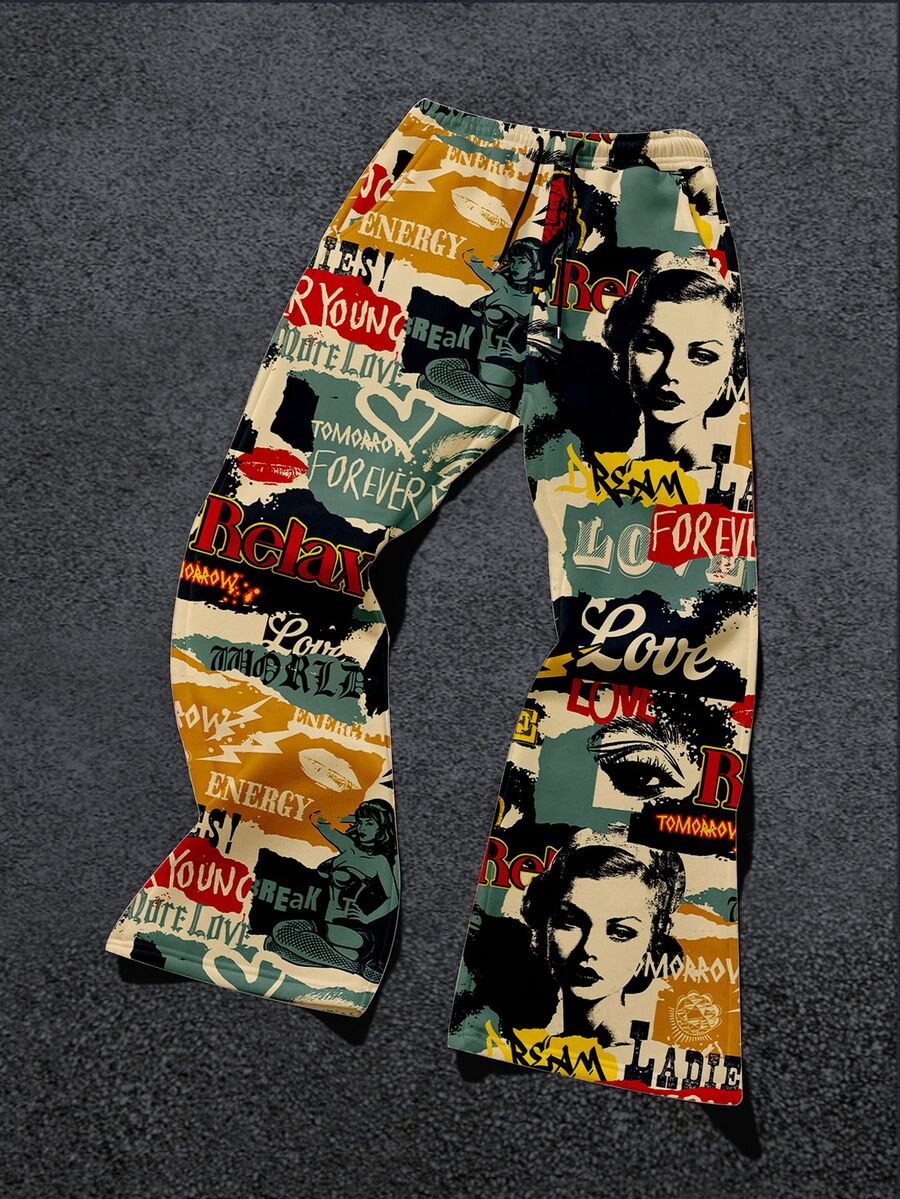 Manfinity ZONE917 Men's Casual Sweatpants With Character And Letter Print - Multicolor - View 1
