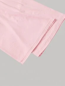 SHEIN MOD 女款 2 件組 酒紅與杏色圓領抓皺腰部喇叭袖不對稱下擺百搭長袖 T 恤內搭層 - 紅色 - 查看 7