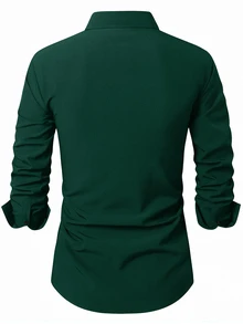Manfinity Mode Men'S Casual Fashion Long Sleeve Shirt - Green - View 2