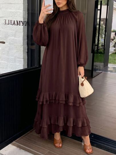 Solavon New French Design Multi-Layer Cake Flowy Comfortable Romantic Elegant Vacation Dress
