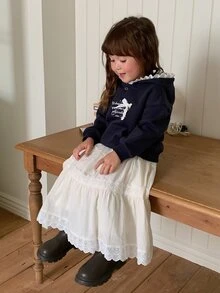DAZY Baby Girls Hooded Casual Long Sleeve Sweatshirt - Blue - View 6