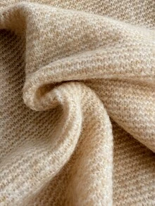 Grovea Plus Size Women Solid Color Casual Soft Versatile Daily Wear Cardigan Autumn Formal Vacation Beige - Apricot - View 7