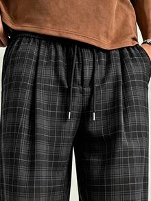 PAVTROS Men's Casual Plaid Long Pants, Loose Straight Leg Fit, Elastic Drawstring Waist - Multicolor - View 5