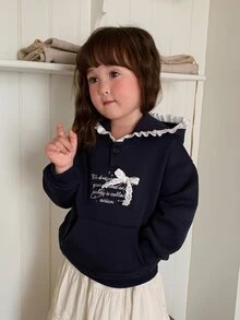 DAZY Baby Girls Hooded Casual Long Sleeve Sweatshirt - Blue - View 4
