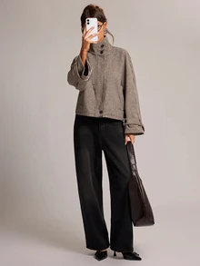 SHEIN BAE 女款秋季時尚格紋夾克 - 彩色 - 查看 5