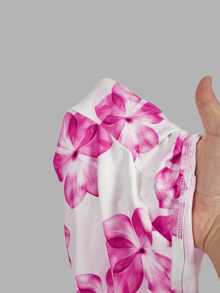 SHEIN MOD 4件組夏季休閒花卉印花不對稱下擺抹胸上衣 - 玫紅色 - 查看 10