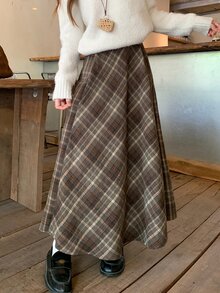 DAZY Women's Fashion High-Waist Plaid Skirt Fall - Multicolor - View 3