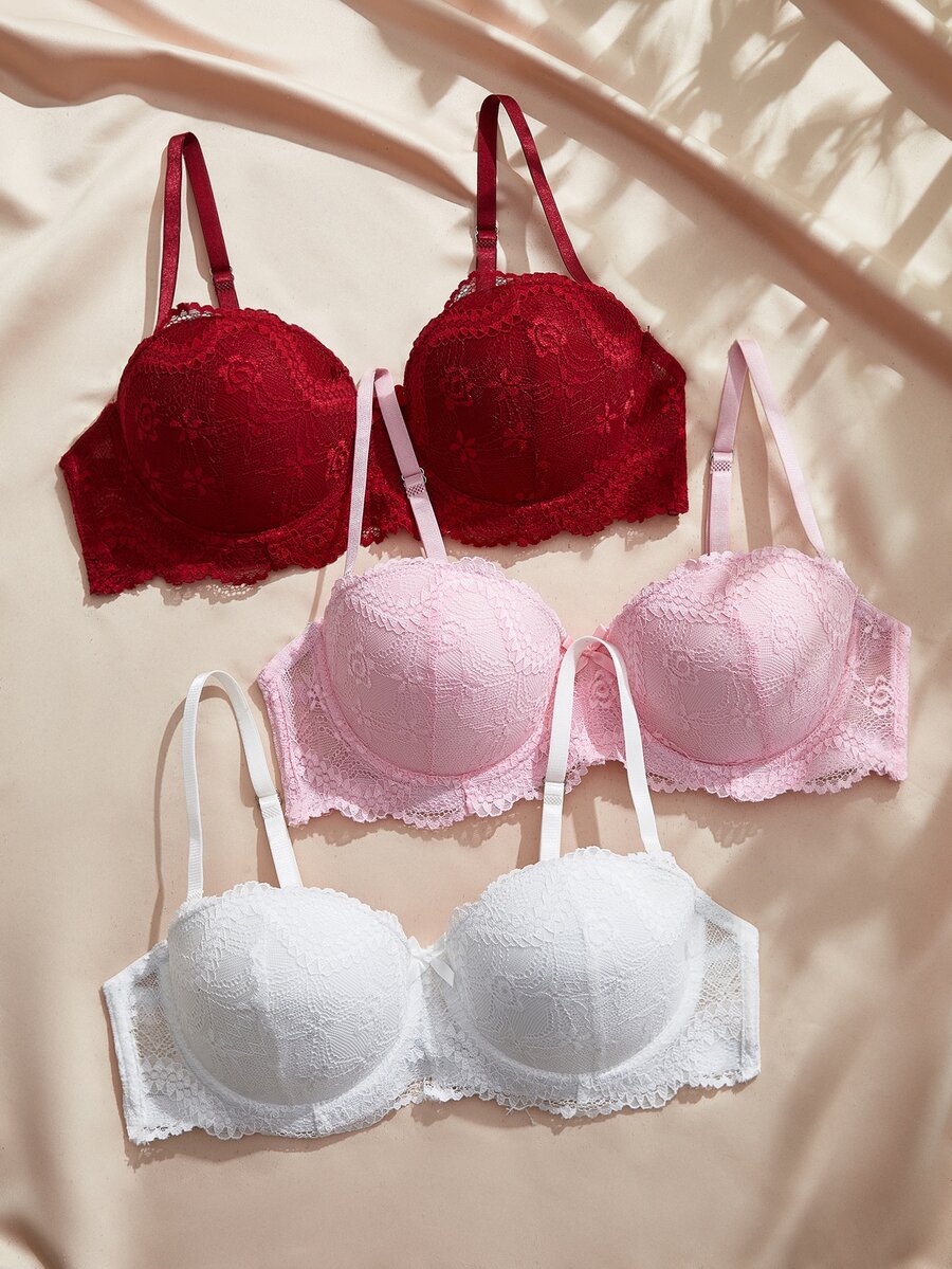 Charlaine Women's Underwire Molded Cup Bra With Non-Removable Padding (3-Pack) - Multicolor - View 1