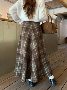 DAZY Women's Fashion High-Waist Plaid Skirt Fall - Multicolor - View 2