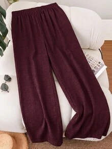 CosyJoli 大尺碼女款春夏新款商務休閒女裝海灘套裝 情人節風格 - 酒紅色 - 查看 2