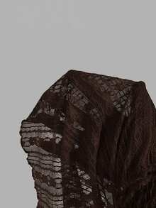 Skyraze Women's Lace French Style Vacation Skirt For Dating - Brown - View 3