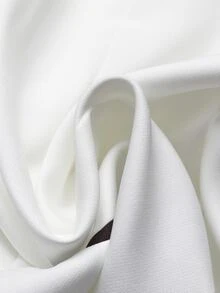 EMERY ROSE Women's Shawl Collar Long Sleeve Single Button Elegant Thin Jacket - White - View 5