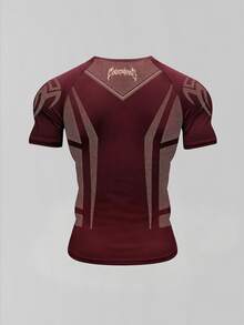 GymBeat Men's Colorblock Patchwork Short Sleeve Sports T-Shirt - Multicolor - View 2