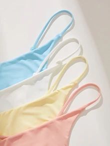 SHEIN 女款素色性感日常無縫丁字褲 4件組/包 - 彩色 - 查看 4