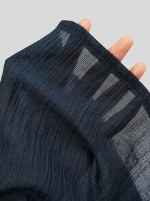 Sweetra Plus Size Casual Solid Color Pleated Shirt - Royal Blue - View 3