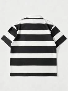 ROMWE MEN Street Life 夏季新款數位POLO衫 重磅刺繡毛巾刺繡 男士T恤 大學風休閒時尚短袖上衣 - 彩色 - 查看 3