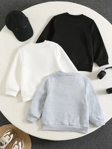 Bubblio 3件組男童休閒百搭舒適寬鬆長袖套頭運動衫套裝 - 彩色 - 查看 2