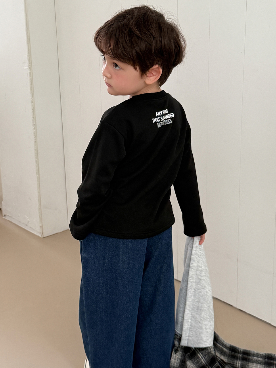 Baby Boys Crew Neck Long Sleeve English Print Sweatshirt