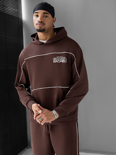 SLATEMANN Comfortable Solid Color Fabric, Men's Hot-Selling Hooded Long Sleeve Sweatshirt And Drawstring Elastic Waist Long Pants 2-Piece Set, English Print, Casual Vacation, Friends Date, Ball Sports, Minimalist Office, Spring/Autumn Classic Hot-Selling Yamamoto Style Long Sleeve Long Pants Set, Suitable For Self-Wear Or Gifting To Friends