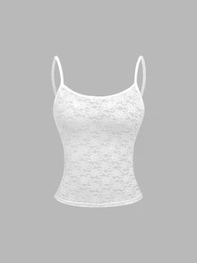 Flirla Casual Sexy Vacation Lace Camisole White Polka Dot Black Polka Dot Set Women's Tank Top Party Night Out Summer - Multicolor - View 3