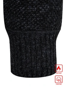Manfinity Homme 男士絎縫立領長袖休閒針織開襟衫 - 黑色 - 查看 4