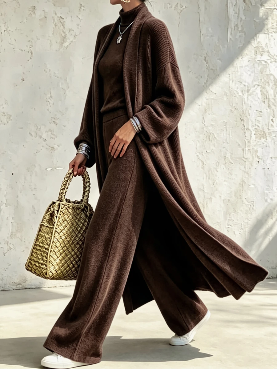 SHEIN Women's Basic Fashion Minimalist Elegant Romantic Commute French Style Dress 3 Pieces Set