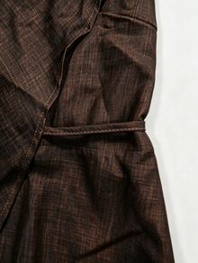 Franclia Women's Solid Color Sleeveless Romper - Brown - View 6