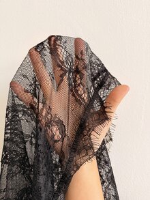 GalTyme Plus Size Women's Lace Asymmetric Design Fashion Top - Black - View 7