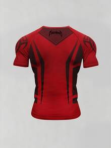 GymBeat Men's Letter Print Raglan Short Sleeve Sports T-Shirt - Multicolor - View 2