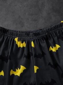 BATMAN X SHEIN Young Boy Bat Print T-Shirt And Pants Set - Multicolor - View 6