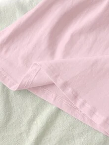 Tseoso 女款棉感粉白配色 95%棉半排扣 T-shirt，百搭四季居家服，優雅休閒時尚日常秋季款 - 彩色 - 查看 7