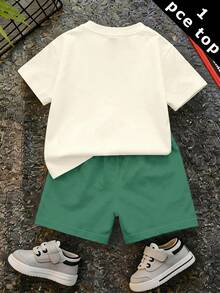 Baby Boy Casual Minimalist Top, Suitable For Spring And Summer, Classic Cute Cartoon Hand-Drawn Animal Party, Tiger, Crocodile, Sloth Cute Cartoon Crayon Hand-Drawn Pattern Print - Multicolor - View 3