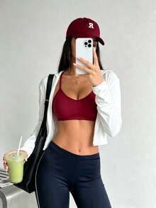 Dewbera Dewbera Women's Elastic Waist Daily Fitness Flare Leggings - Navy Blue - View 4