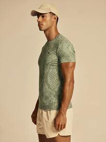 Musero Sport 印花肌肉修身健身圓領T恤 春夏必備健身運動服 - 軍綠色 - 查看 3