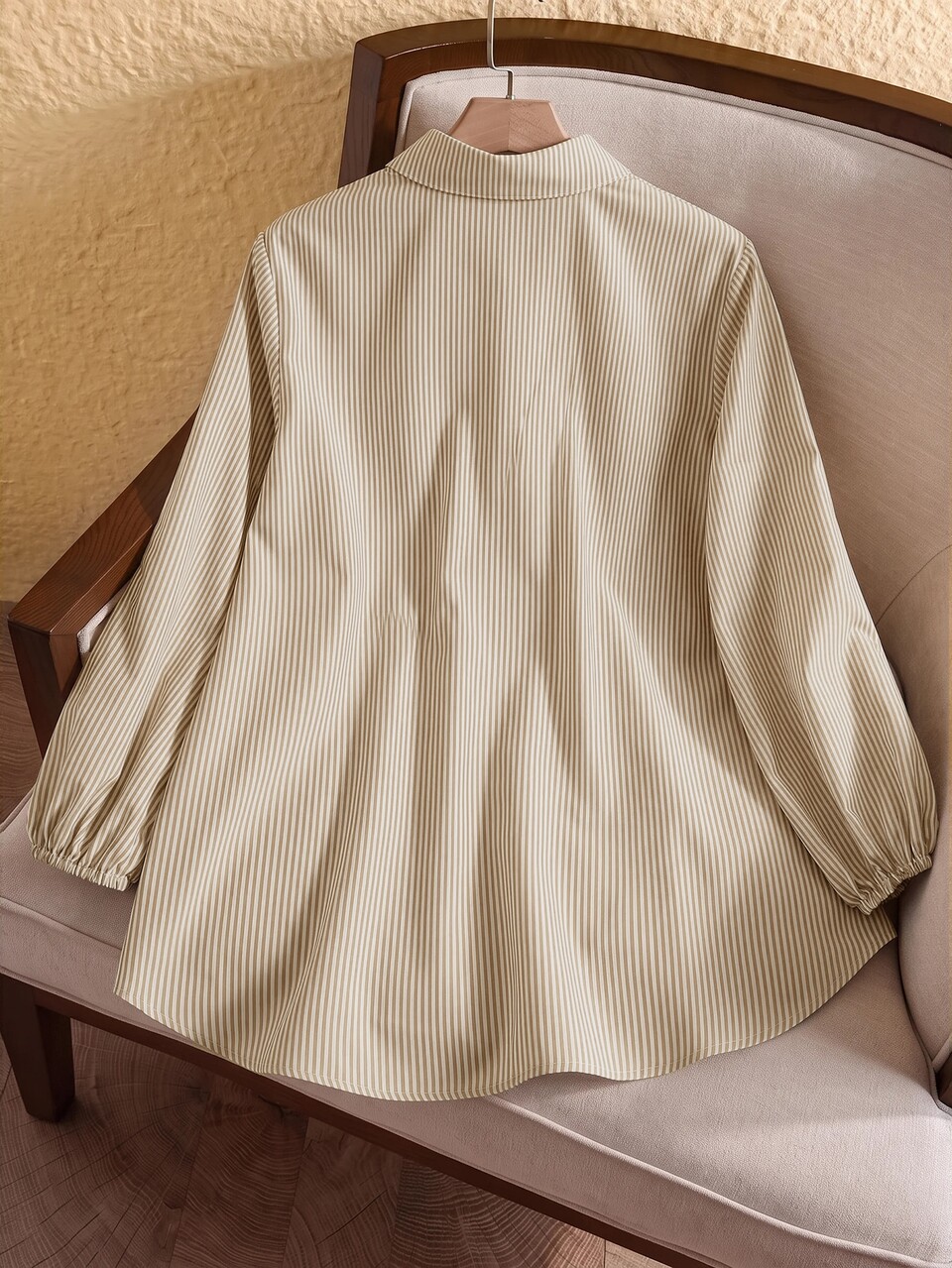 Plus Size Winter Women Casual Striped Lantern Sleeve Shirt,Summer Clothes,Vacation Outfits