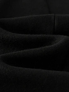 EMERY ROSE Women's Solid Color Casual Versatile Daily Travel Overcoat - Black - View 6