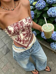 INAWLY 夏季女裝套裝女款上衣休閒背心熱門時尚上衣女款沙灘上衣 - 彩色 - 查看 4