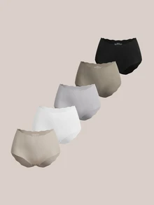 Barelissa 5pcs Seamless High Waist Panties Set - Multicolor - View 16