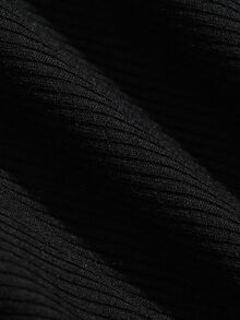 Dazy Plus Atasan Seksi Model Halter Neck Berongga dengan Motif Kotak-kotak Patchwork Warna Kontras, Cocok untuk Musim Semi dan Gugur, Warna Hitam Terbaru - Hitam - View 4