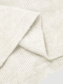 SHEIN MOD Women's Solid Color Off-Shoulder Casual Versatile Daily Long Sleeve Sweater - Beige - View 6