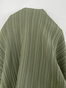 SHEIN CURVE+ 大尺碼立領長袖半拉鍊寬鬆休閒傳統圓弧下擺 2 件套秋季正式居家服 橄欖綠 - 綠色 - 查看 9