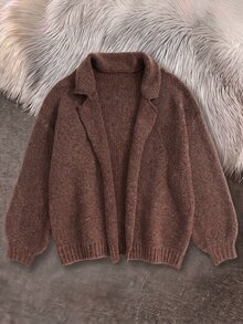 Rusticease Plus Size Women's Solid Color Casual Versatile Daily Wear Cardigan - Multicolor - View 9