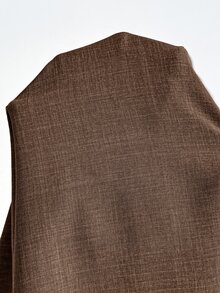 SHEIN 孕婦度假休閒襯衫與長褲兩件套 - 咖啡棕 - 查看 8