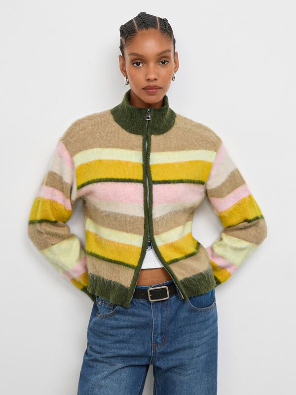 Maija Women's Autumn/Winter Casual Color-Block Striped Sweater,Going Out Outfits, Work Outfits For Women,Fall Clothes