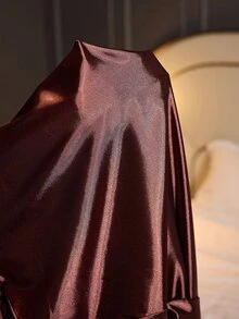 SilkySpell Brown Lace Patchwork Design Sexy Plus Size Women's Robe And Nightgown Set - Brown - View 7