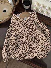 SHEIN EZwear 女款豹紋休閒百搭日常穿著連帽衛衣 - 彩色 - 查看 1