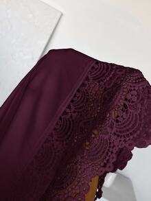 SHEIN Essnce 大尺碼女款純色落肩長袖單排扣寬鬆襯衫 - 玫瑰紅 - 查看 8